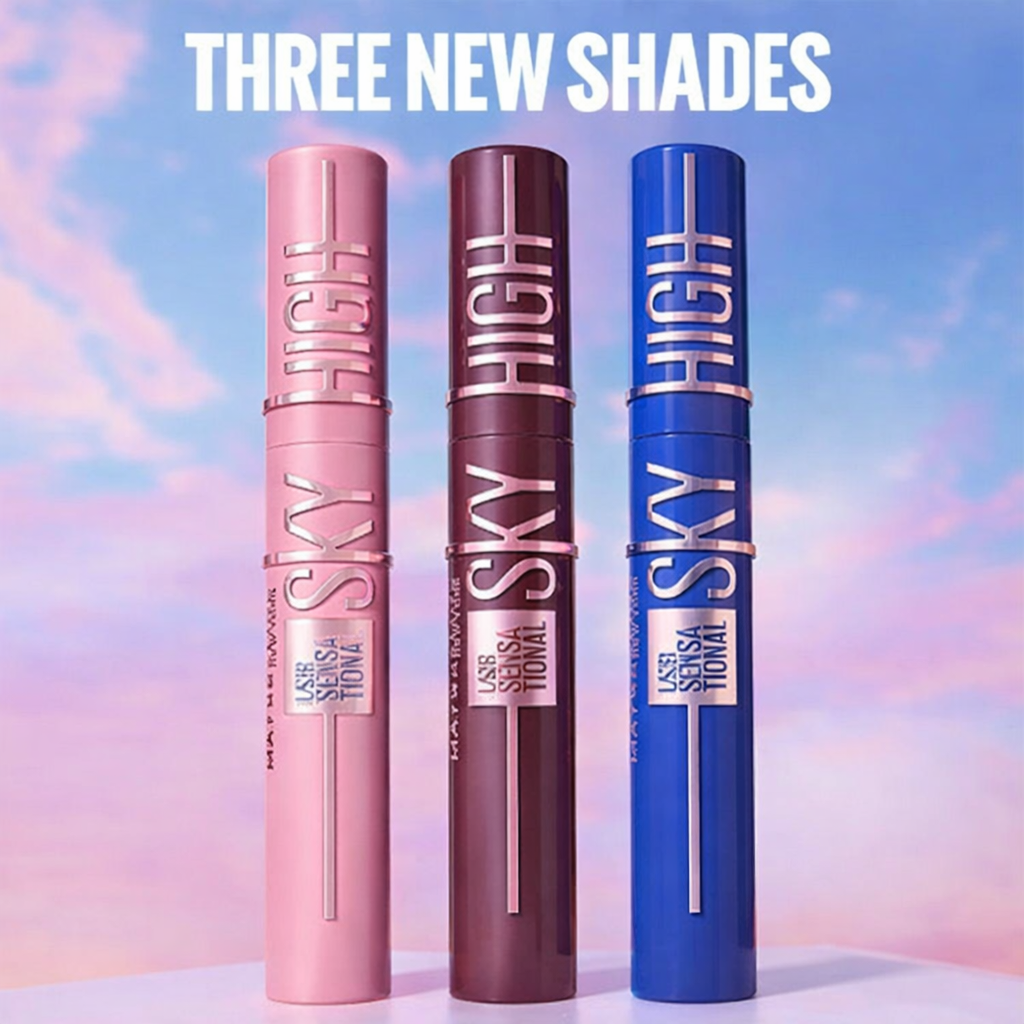 Maybelline New York, Sky High Lash Sensational Mascara, Limitless Length & Volume, Flex Tower Brush, Light-as-Air Feel, With Bamboo Extract, Blue Mist